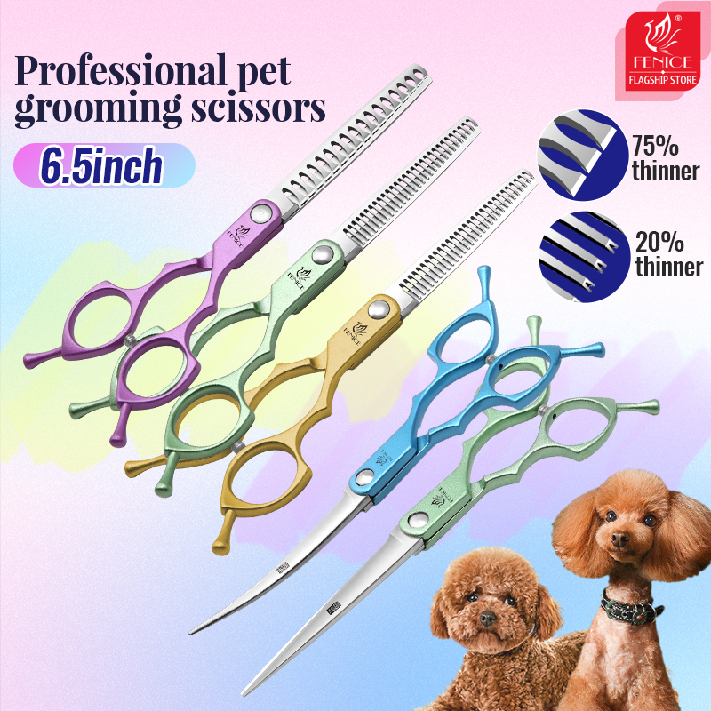 Grooming Scissors - ชุดกรรไกรตัดแต่งขนสุนัข Fenice ขนาด 6.5 นิ้ว แบบมืออาชีพ