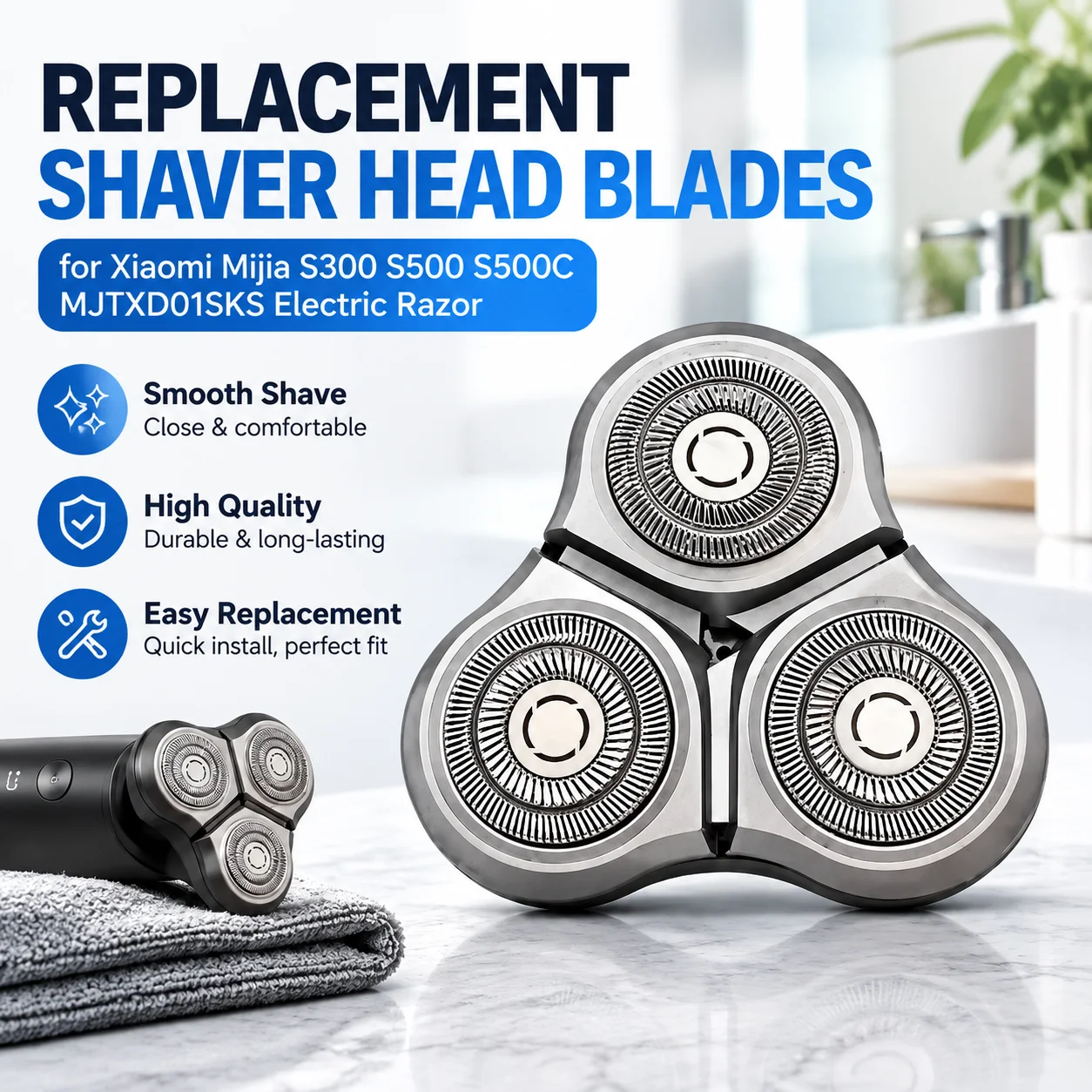 Electric Razor - หัวมีดโกนสำรองสำหรับเครื่องโกนหนวดไฟฟ้า Xiaomi Mijia S300 S500 S500C