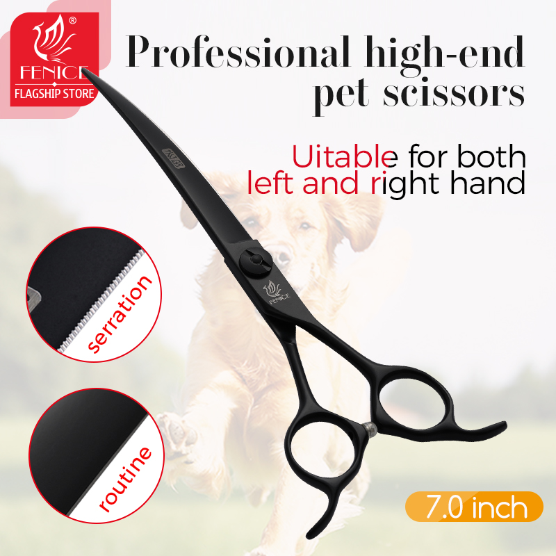 Grooming Scissors - กรรไกรตัดขนโค้ง Fenice Professional ขนาด 7 นิ้ว