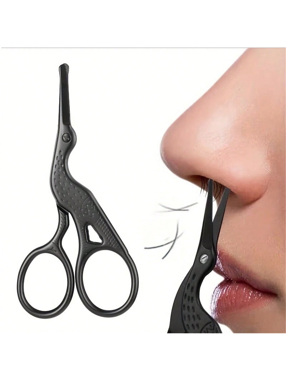 Nose Trimmer - กรรไกรตัดขนจมูก, ที่ตัดขนปลายมนสแตนเลส, กรรไกรตัดคิ้วที่แม่นยำ, อุปกรณ์ตัดแต่งขนบนใบหน้าที่ปลอดภัย, ขนาดกะทัดรัดสำหรับ